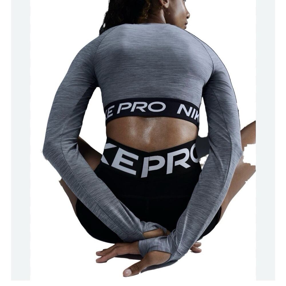 Nike Pro Dri-Fit Cropped Long Sleeve Top Womens Size L
